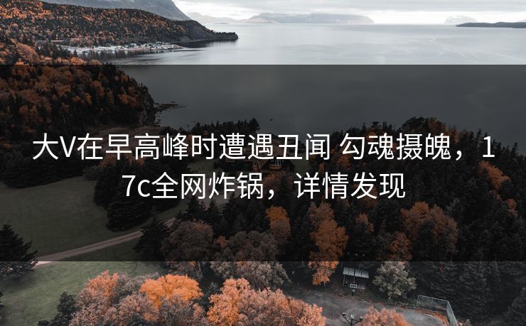 大V在早高峰时遭遇丑闻 勾魂摄魄，17c全网炸锅，详情发现